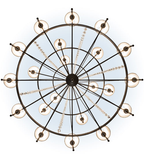 Meyda Lighting Amaury 56" 21-Light 3-Tier Oil Rubbed Bronze Chandelier With White Parchment Shade