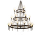 Meyda Lighting Amaury 56" 21-Light 3-Tier Oil Rubbed Bronze Chandelier With White Parchment Shade