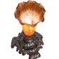 Meyda Lighting Amber Pond Lily 7" Mahogany Bronze Victorian Mini Table Lamp With Amber Shade Glass