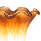 Meyda Lighting Amber Pond Lily 7" Mahogany Bronze Victorian Mini Table Lamp With Amber Shade Glass