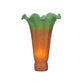 Meyda Lighting Amber/Green Pond Lily 4" Amber & Green Shade Glass