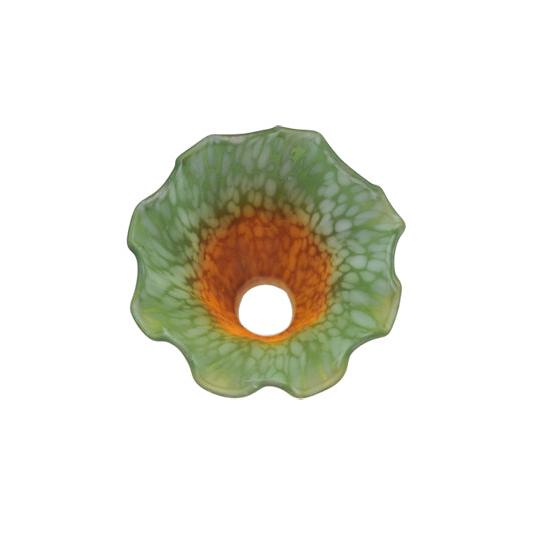 Meyda Lighting Amber/Green Pond Lily 4" Amber & Green Shade Glass