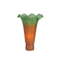 Meyda Lighting Amber/Green Pond Lily 4" Amber & Green Shade Glass