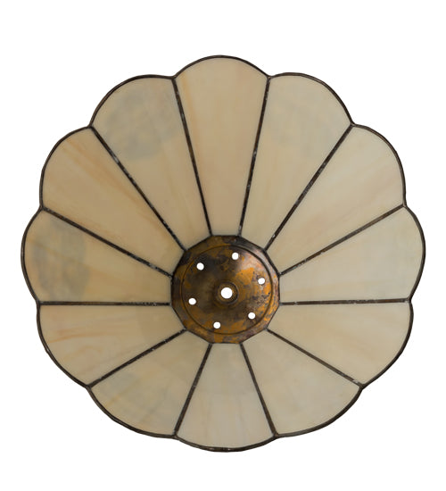 Meyda Lighting Americana 13" Spectrum Beige & Currier With Ives Shade Glass