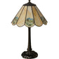 Meyda Lighting Americana 21" Mahogany Bronze Table Lamp With Spectrum Beige & Currier Ives Shade Glass