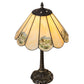 Meyda Lighting Americana 21" Mahogany Bronze Table Lamp With Spectrum Beige & Currier Ives Shade Glass
