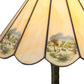 Meyda Lighting Americana 21" Mahogany Bronze Table Lamp With Spectrum Beige & Currier Ives Shade Glass