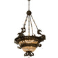 Meyda Lighting Amphora 48" 8-Light Mottled Gold Pendant Light With Crystal Shade Glass