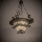 Meyda Lighting Amphora 48" 8-Light Mottled Gold Pendant Light With Crystal Shade Glass