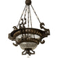 Meyda Lighting Amphora 48" 8-Light Mottled Gold Pendant Light With Crystal Shade Glass