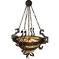 Meyda Lighting Amphora 48" 8-Light Mottled Gold Pendant Light With Crystal Shade Glass