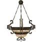 Meyda Lighting Amphora 48" 8-Light Mottled Gold Pendant Light With Crystal Shade Glass