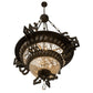 Meyda Lighting Amphora 48" 8-Light Mottled Gold Pendant Light With Crystal Shade Glass