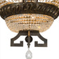 Meyda Lighting Amphora 48" 8-Light Mottled Gold Pendant Light With Crystal Shade Glass