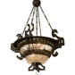 Meyda Lighting Amphora 48" 8-Light Mottled Gold Pendant Light With Crystal Shade Glass