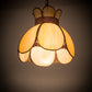 Meyda Lighting Anabelle 13" Raw Copper Pendant Light With Beige Art Shade Glass