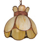 Meyda Lighting Anabelle 13" Raw Copper Pendant Light With Beige Art Shade Glass