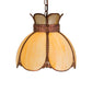 Meyda Lighting Anabelle 13" Raw Copper Pendant Light With Beige Art Shade Glass