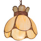 Meyda Lighting Anabelle 13" Raw Copper Pendant Light With Beige Art Shade Glass