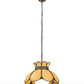 Meyda Lighting Anabelle 18" Craftsman Brown Highlighted Pendant Light With Beige Art Shade Glass