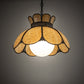 Meyda Lighting Anabelle 18" Craftsman Brown Highlighted Pendant Light With Beige Art Shade Glass