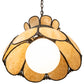 Meyda Lighting Anabelle 18" Craftsman Brown Highlighted Pendant Light With Beige Art Shade Glass