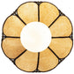 Meyda Lighting Anabelle 18" Craftsman Brown Highlighted Pendant Light With Beige Art Shade Glass