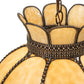 Meyda Lighting Anabelle 18" Craftsman Brown Highlighted Pendant Light With Beige Art Shade Glass