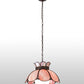Meyda Lighting Anabelle 18" Craftsman Brown & Mahogany Bronze Pendant Light With Pink Iridescent Shade Glass