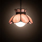 Meyda Lighting Anabelle 18" Craftsman Brown & Mahogany Bronze Pendant Light With Pink Iridescent Shade Glass