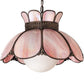 Meyda Lighting Anabelle 18" Craftsman Brown & Mahogany Bronze Pendant Light With Pink Iridescent Shade Glass