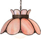 Meyda Lighting Anabelle 18" Craftsman Brown & Mahogany Bronze Pendant Light With Pink Iridescent Shade Glass