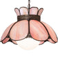 Meyda Lighting Anabelle 18" Craftsman Brown & Mahogany Bronze Pendant Light With Pink Iridescent Shade Glass