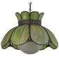 Meyda Lighting Anabelle 18" Craftsman Brown Pendant Light With Avocado Art Shade Glass