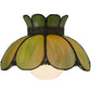 Meyda Lighting Anabelle 18" Craftsman Brown Pendant Light With Avocado Art Shade Glass