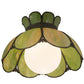 Meyda Lighting Anabelle 18" Craftsman Brown Pendant Light With Avocado Art Shade Glass