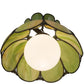 Meyda Lighting Anabelle 18" Craftsman Brown Pendant Light With Avocado Art Shade Glass