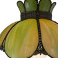 Meyda Lighting Anabelle 18" Craftsman Brown Pendant Light With Avocado Art Shade Glass