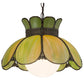 Meyda Lighting Anabelle 18" Craftsman Brown Pendant Light With Avocado Art Shade Glass