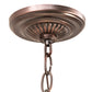 Meyda Lighting Anabelle 18" Craftsman Brown Pendant Light With Jade Purple Art Shade Glass