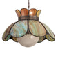 Meyda Lighting Anabelle 18" Craftsman Brown Pendant Light With Jade Purple Art Shade Glass