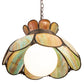 Meyda Lighting Anabelle 18" Craftsman Brown Pendant Light With Jade Purple Art Shade Glass