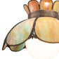 Meyda Lighting Anabelle 18" Craftsman Brown Pendant Light With Jade Purple Art Shade Glass