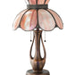 Meyda Lighting Anabelle 259883 26" 2-Light Mahogany Bronze Table Lamp With Pink Iridescent Shade Glass