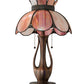 Meyda Lighting Anabelle 259883 26" 2-Light Mahogany Bronze Table Lamp With Pink Iridescent Shade Glass