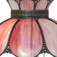 Meyda Lighting Anabelle 259883 26" 2-Light Mahogany Bronze Table Lamp With Pink Iridescent Shade Glass