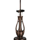 Meyda Lighting Anabelle 259883 26" 2-Light Mahogany Bronze Table Lamp With Pink Iridescent Shade Glass