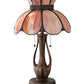 Meyda Lighting Anabelle 259883 26" 2-Light Mahogany Bronze Table Lamp With Pink Iridescent Shade Glass