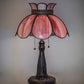 Meyda Lighting Anabelle 26" 2-Light Mahogany Bronze Table Lamp With Pink Iridescent Shade Glass