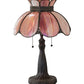 Meyda Lighting Anabelle 26" 2-Light Mahogany Bronze Table Lamp With Pink Iridescent Shade Glass